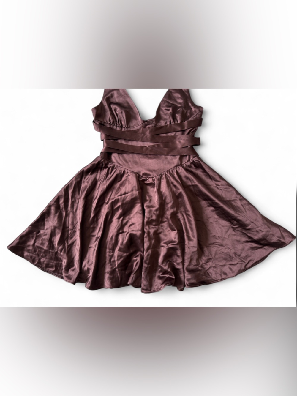 House of CB Shiema Rich Brown Mini Dress Women’s - Size Medium Long - Picture 7 of 13